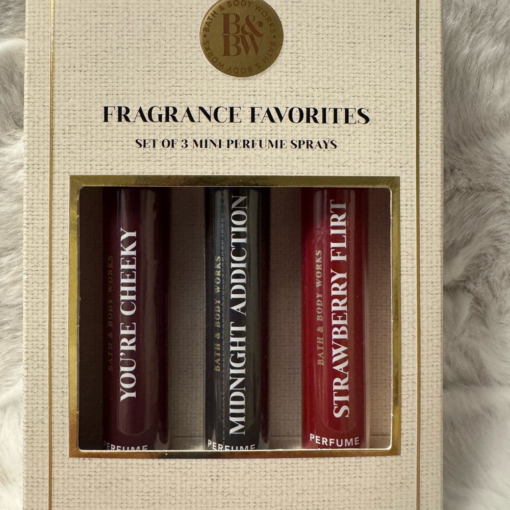 Set of 3 Strawberry Flirt, Midnight Addiction, You’re Cheeky Mini Perfume NIB